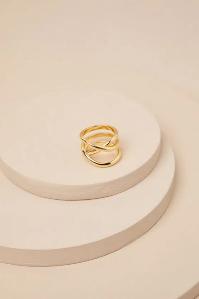 Lulus Revelin Gold Layered Overlapping Ring