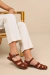 Lulus Rigmore Chocolate Suede Fisherman Sandals In Brown