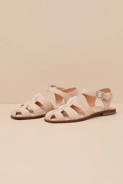 Lulus Rigmore Taupe Suede Fisherman Sandals In Beige
