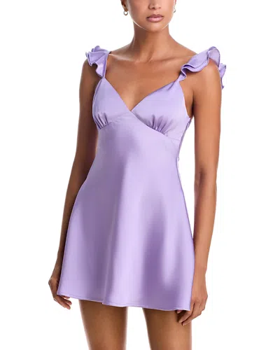 Lulus Risa Ruffle Strap Mini Dress In Purple