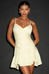 Lulus Riselle Light Yellow Satin Asymmetrical Mini Dress In Multi