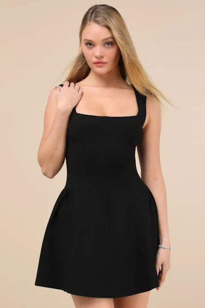 Lulus Roetta Black Sleeveless Pleated Mini Dress