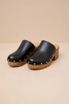 Lulus Romain Black Studded Platform Clogs In Black