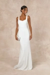 Lulus Romantic Glow White Backless Pearl Bow Maxi Dress In White