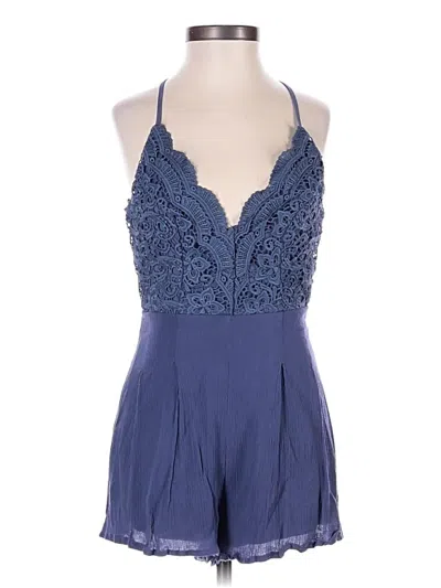 Pre-owned Lulus Romper In Blue