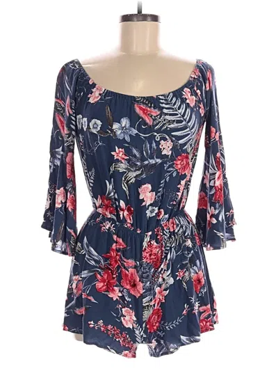 Pre-owned Lulus Romper In Blue