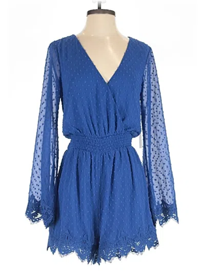 Pre-owned Lulus Romper In Blue