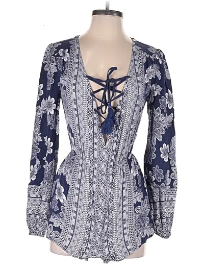 Pre-owned Lulus Romper In Blue