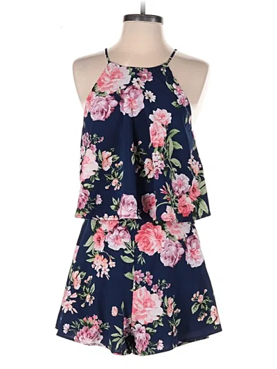 Pre-owned Lulus Romper In Blue