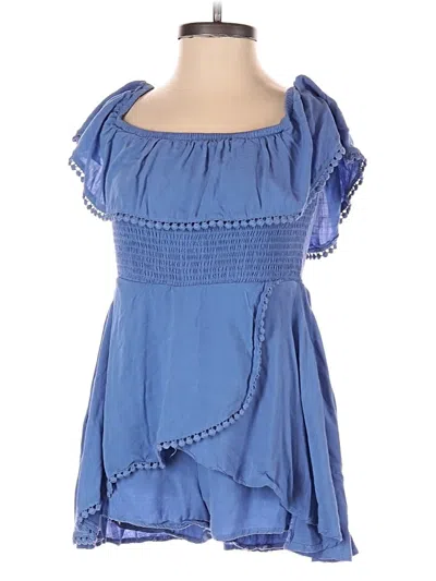 Pre-owned Lulus Romper In Blue