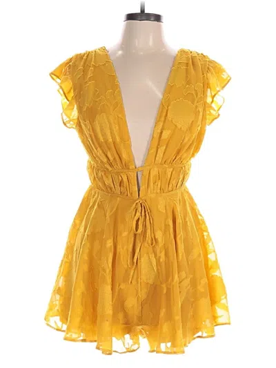 Pre-owned Lulus Romper In Yellow