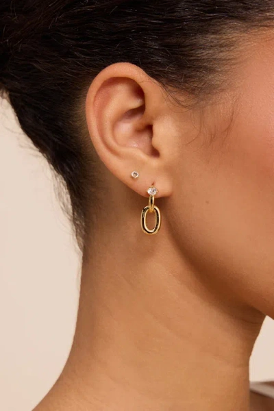 Lulus Sabelle 14kt Gold Rhinestone Earrings