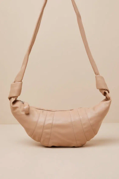 Lulus Saidah Taupe Vegan Leather Crescent Crossbody Bag