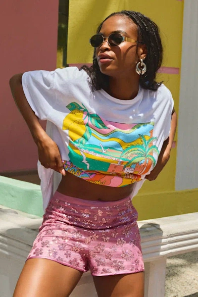 Lulus Sandrea Pink Sequin High-rise Micro Shorts