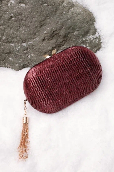 Lulus Sansone Wine Red Textured Clutch In Burgundy