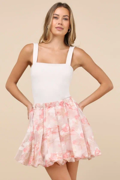 Lulus Saylor Light Pink Floral Pleated Mini Skirt