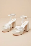 Lulus Selah Ivory Ankle Strap Heels In Ivory
