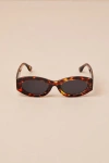 Lulus Senni Brown Tortoise Oval Sunglasses In Brown