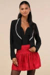 Lulus Sensational Approach Red Satin Jacquard Mini Skirt In Red