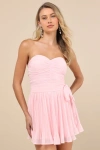 Lulus Seriously Sensational Light Pink Strapless Romper In Light Pink
