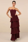 Lulus Seriously Sensational Plum Purple Strapless Tiered Maxi Dress In Plum Purple