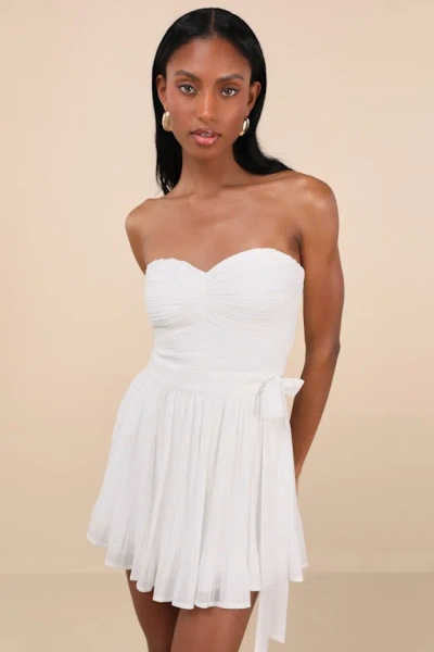 Lulus Seriously Sensational White Strapless Romper
