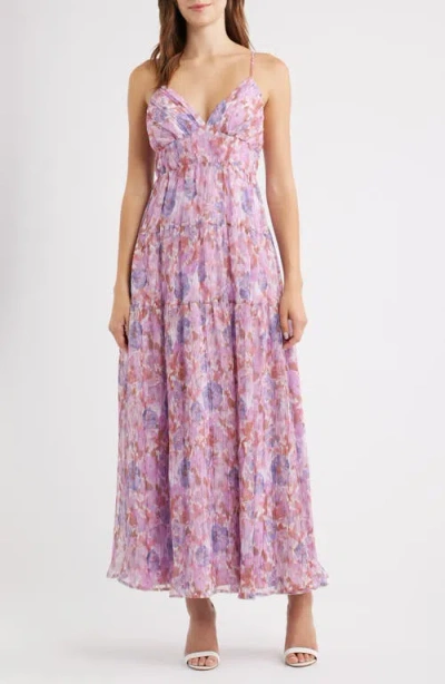 Lulus Shannon Tie Back Maxi Cocktail Dress In Multi