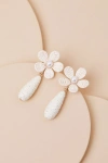 Lulus Shiloh Ivory Raffia Flower Drop Earrings