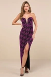 Lulus Shimmering Rsvp Shiny Magenta Lurex Strapless Maxi Dress In Magenta