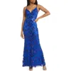 Lulus Shine Language Floral Sequined Lace Gown