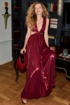 Lulus Shining Luxury Wine Red Metallic Lurex Cutout Maxi Dress In Red
