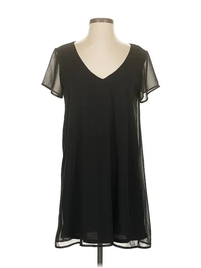 Pre-owned Lulus Short Sleeve Blouse In Black