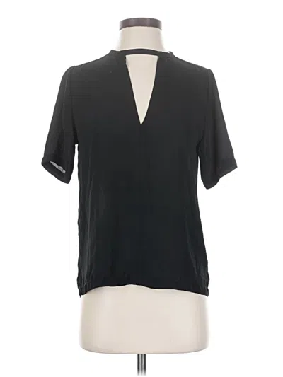 Pre-owned Lulus Short Sleeve Blouse In Black