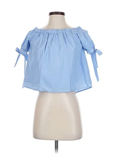 Pre-owned Lulus Short Sleeve Blouse In Blue