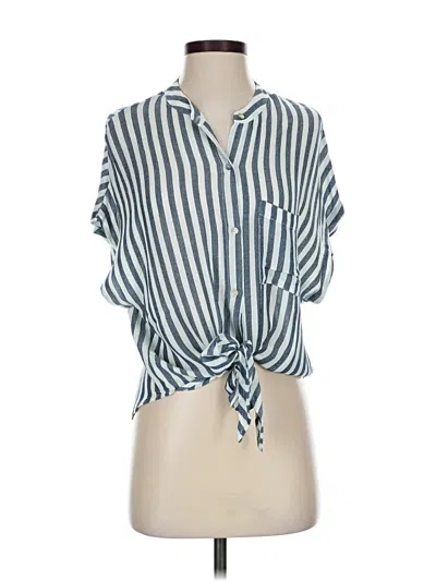 Pre-owned Lulus Short Sleeve Blouse In Blue