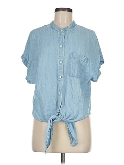 Pre-owned Lulus Short Sleeve Blouse In Blue