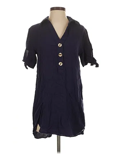 Pre-owned Lulus Short Sleeve Blouse In Blue