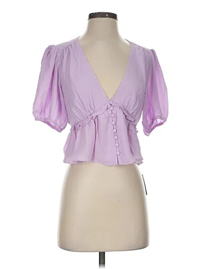 Lulus Short Sleeve Blouse In Blue