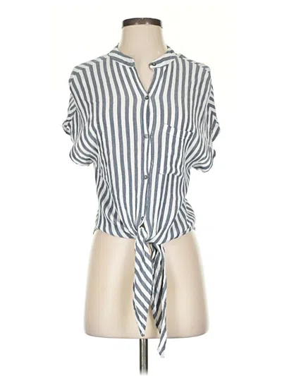 Pre-owned Lulus Short Sleeve Blouse In Blue