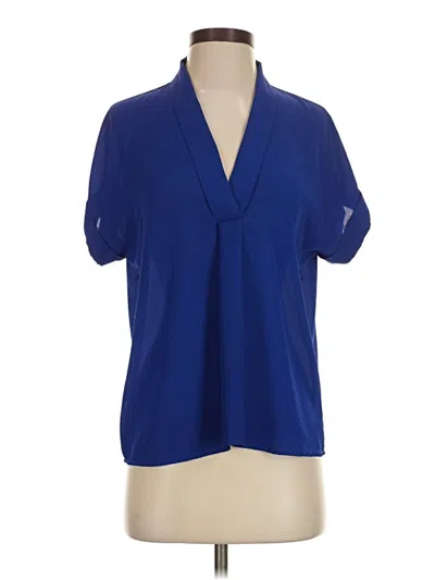 Pre-owned Lulus Short Sleeve Blouse In Blue