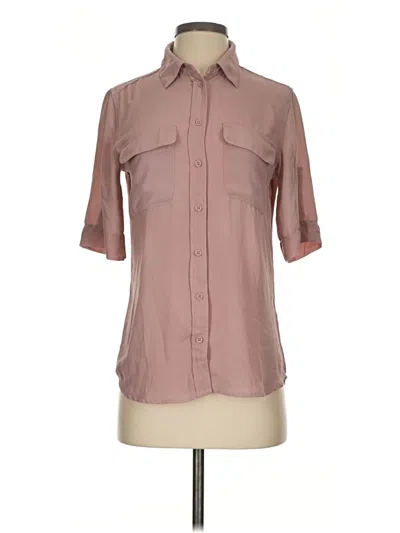 Pre-owned Lulus Short Sleeve Blouse In Brown