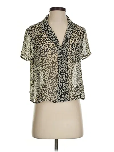 Pre-owned Lulus Short Sleeve Blouse In Gold