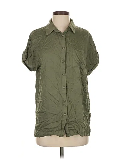 Pre-owned Lulus Short Sleeve Blouse In Green