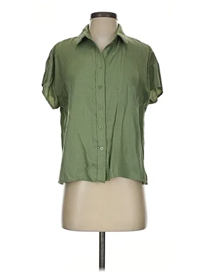 Pre-owned Lulus Short Sleeve Blouse In Green