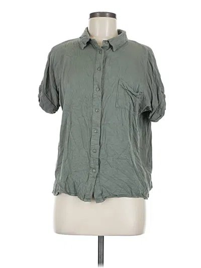 Pre-owned Lulus Short Sleeve Blouse In Green