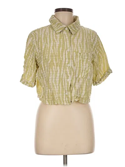 Pre-owned Lulus Short Sleeve Blouse In Green