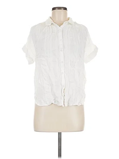 Pre-owned Lulus Short Sleeve Blouse In Ivory