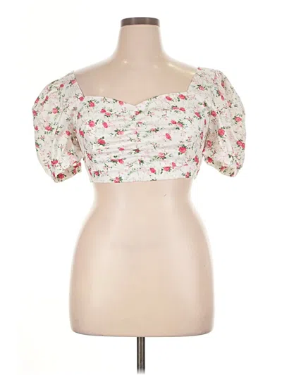 Lulus Short Sleeve Blouse In Ivory