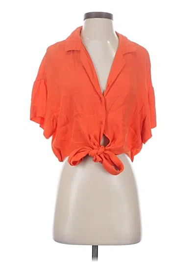 Pre-owned Lulus Short Sleeve Blouse In Orange