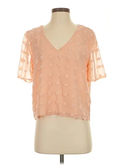 Pre-owned Lulus Short Sleeve Blouse In Orange